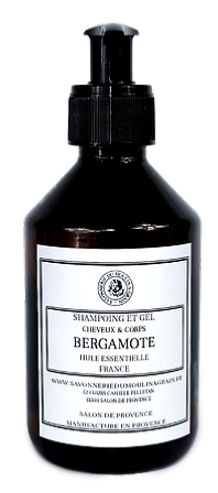 Shampoing gel douche huile essentielle Bergamote 250 ml